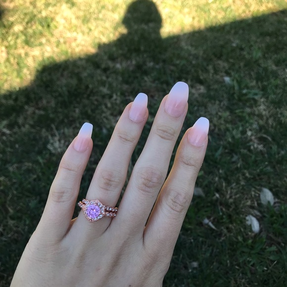 New Fashion Pink Cubic Zirconia Ring - Picture 5 of 5